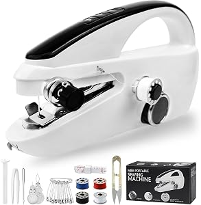 Hand Held Sewing Machines For Adults, Hand Held Sewing Machines for Hemming, Beginners with Test Fabric(Not second-hand), Easy To Use Heavy Duty Rechargeable Hand Sewing Machine for Jeans, Fabric