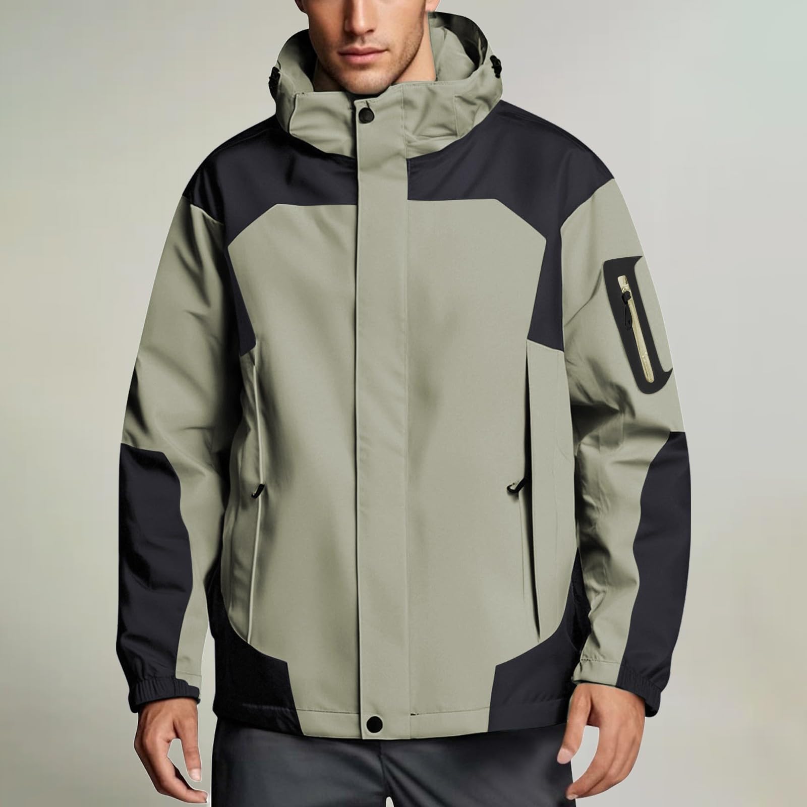 Chubasquero para hombre, impermeable, ligera, cortavientos, trekking, chubasquero con capucha, transpirable, chaqueta con capucha con cremallera, impermeable, deportiva, informal, moderna, impermeable