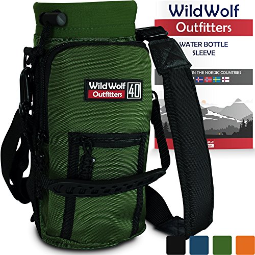 Wild Wolf Outfitters Water Bottle Holder for 40oz Bottles Green - Carry, Protect