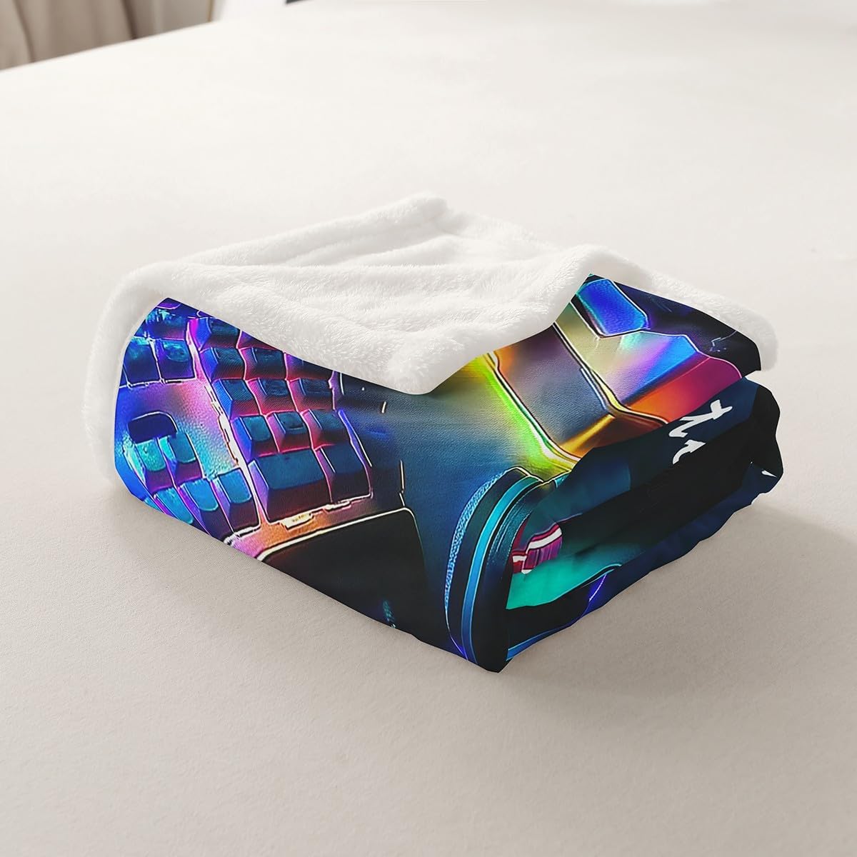 Erosebridal Personalized Gamer Throw Blanket for Boys,Gaming Fleece Blanket Kids Teens Video Game Room Decor,The Game Controller Gamepad Blanket 90"x90",Videogame Boys Bedroom Decor Gamer Gifts