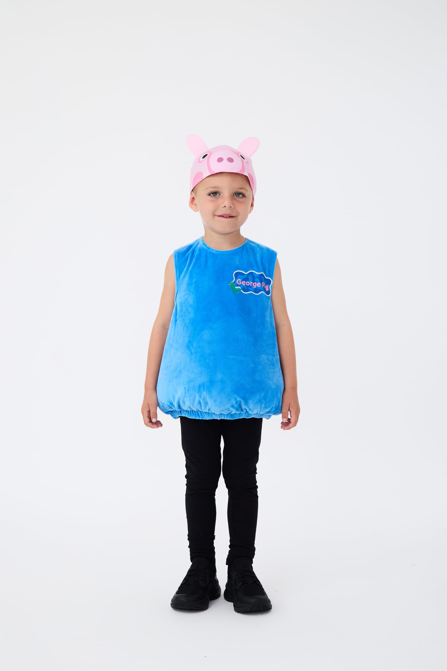 Blues Group Officially Licensed George Pig Tabard With Cap Boys Kids Costume | World Book Day, Parties, and Fancy Dress| Ages 2–6 | (2-3 Years)