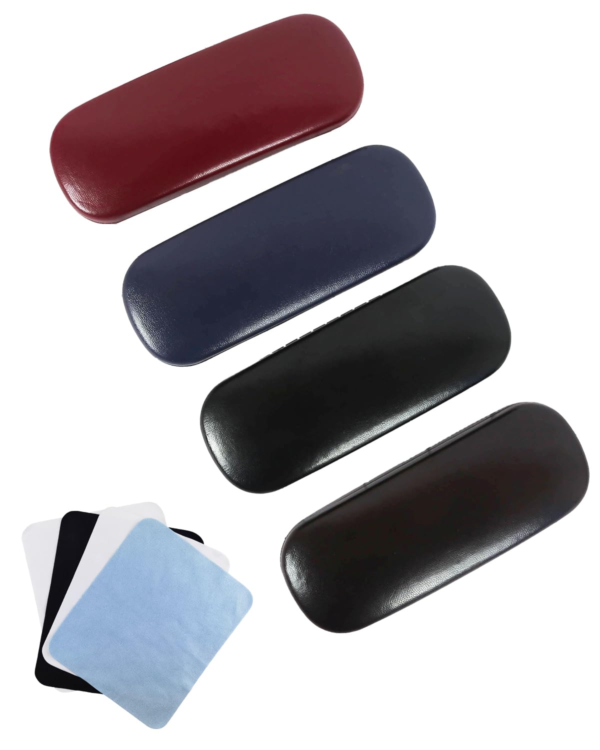 Hibmisy 4 Pezzi Custodia Occhiali Rigida da Sole,Con Panno Per La Pulizia Degli Occhiali, Custodia Portatile Occhiali, per Occhiali da Sole, Occhiali da Lettura, Occhiali per Miopi