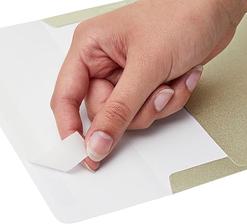 Miniatura 3 de Paquete de 50 sobres de carta de invitación A7 con purpurina dorada para bodas, sobres a granel (5 x 7 pulgadas), sobres con purpurina, paquete de