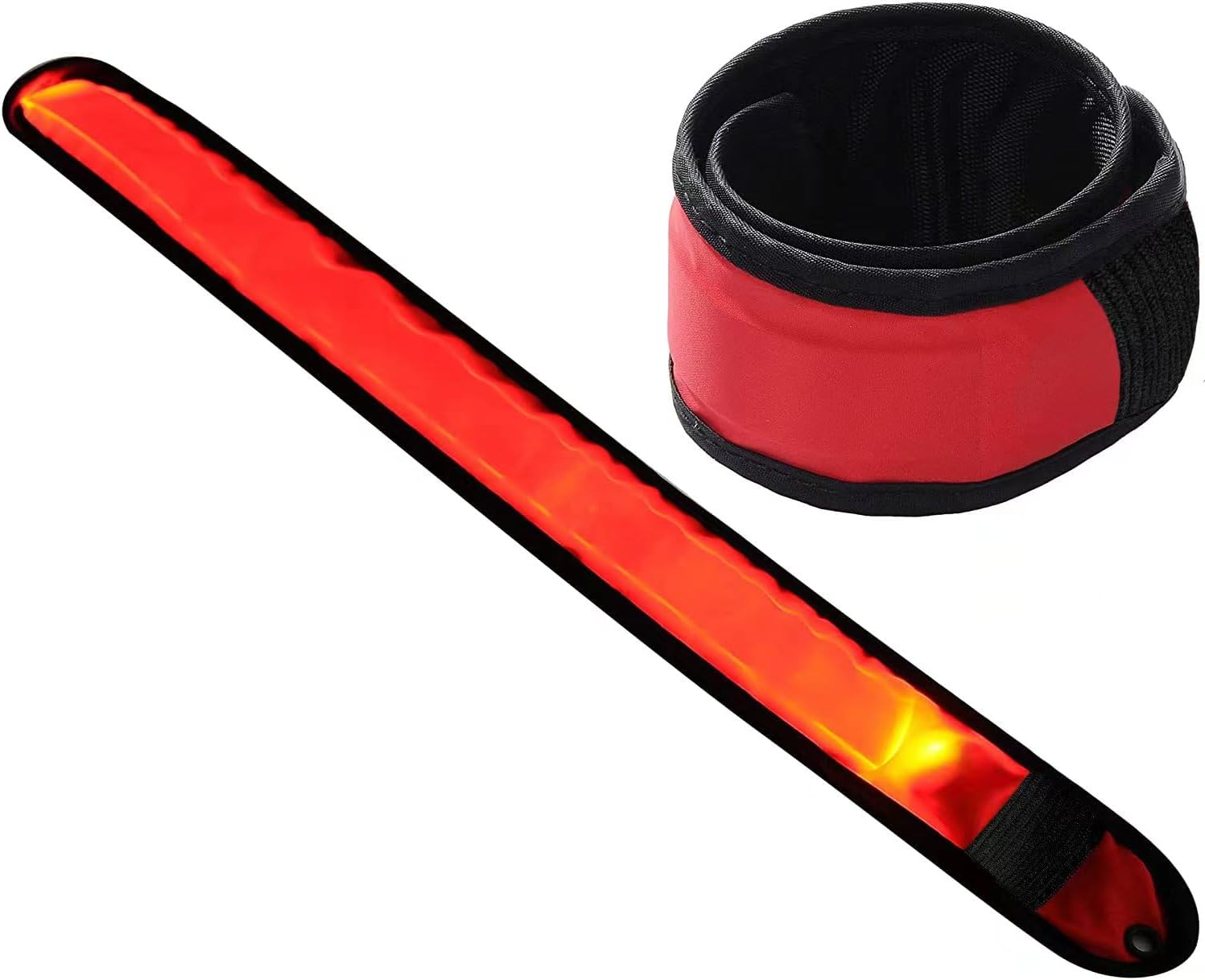 2 Pack LED Slap Armband/LED Snap on Bracelet with High Visibility for Cycling/Biking/Walking/Jogging/Running Gear