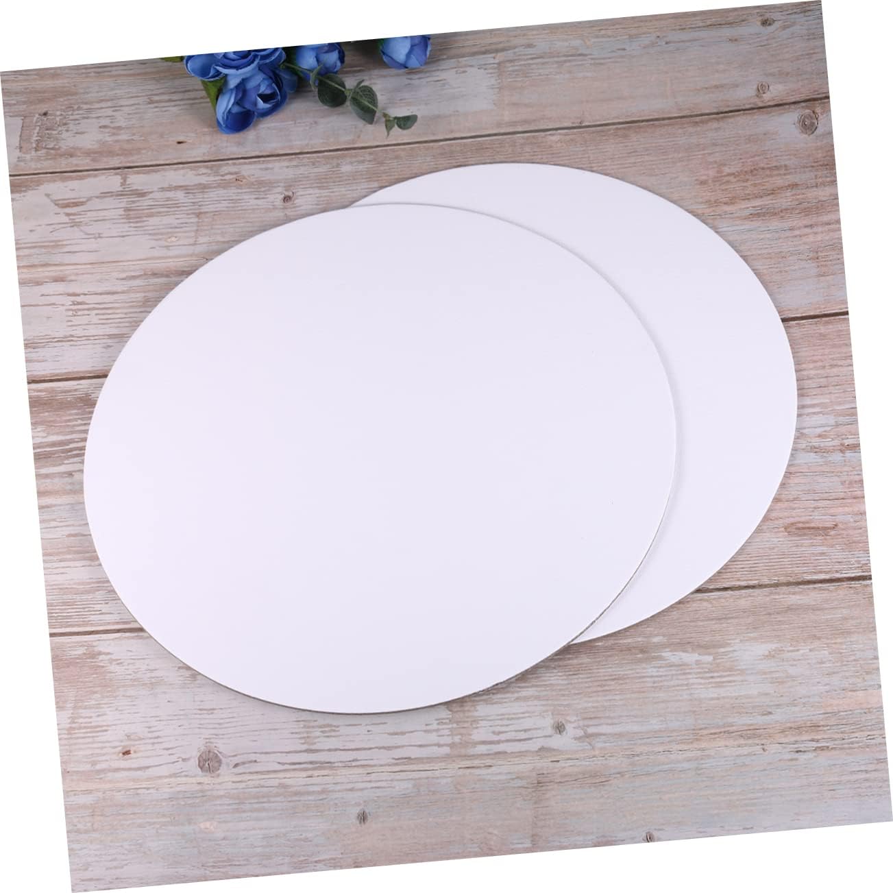 6pcs Round Canvas Boards Artist Quality Painting Panels for Oil Tempera Durable White Canvas Drawing Boards for Students and DIY Art Projects