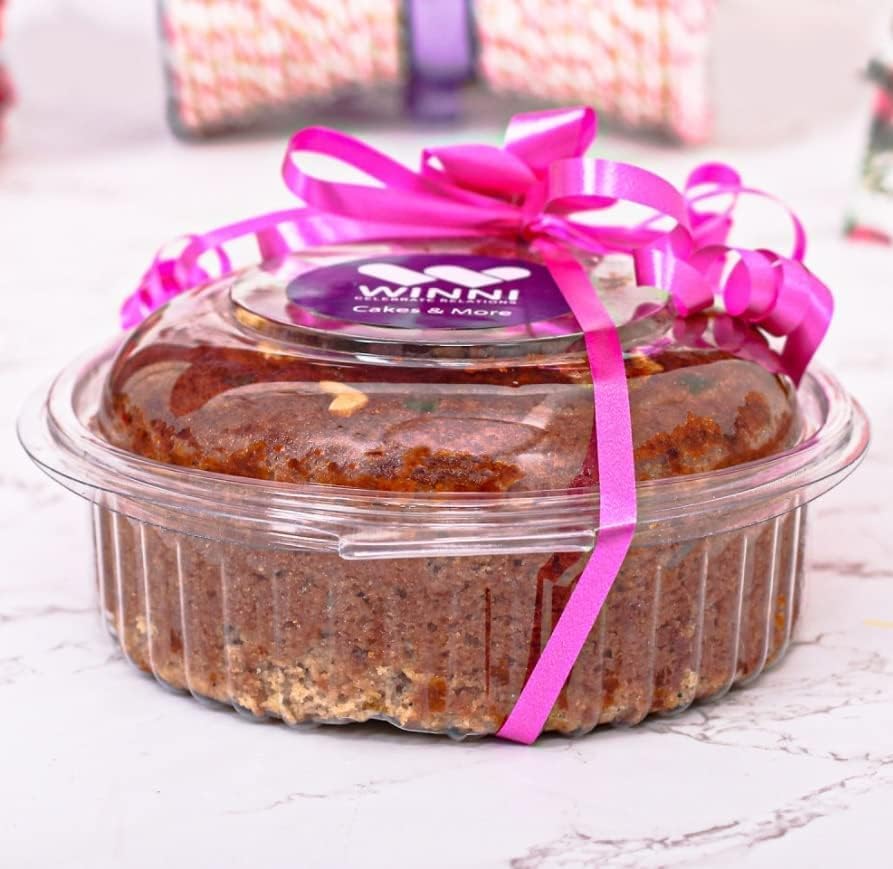 Image of WINNI - Premium Mix Nuts Plum Cake Gift Pack | Crunchy Mixed Nuts Cake Hamper | Handmade Celebration Eggless Cake For Birthday, Anniversary, Valentine's Day, Mother's Day, Wife, Husband, Girlfriend, Boyfriend, Kids, Girls, Boys | Best Gift Option | Return Gift Box