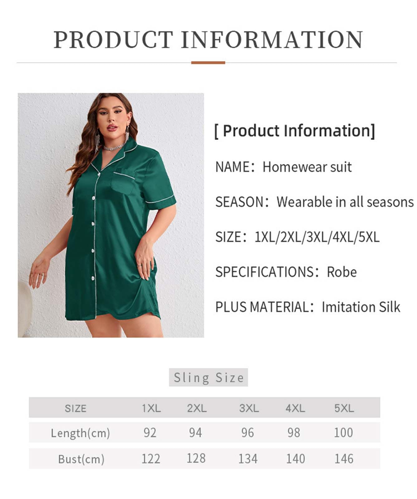 Camicie da Notte in Raso per Le Donne di Seta Pigiameria Pulsante Giù Sleepshirt Manica Corta Scollo a v Camicie con Tasche