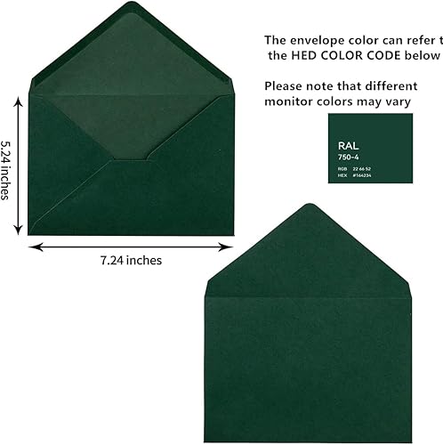Vista 48 de 100 sobres A7 rosas de 5 x 7 pulgadas para tarjetas de felicitación, cumpleaños, bodas, tarjetas de invitación de baby shower (5.24 x 7.24 pulgadas)