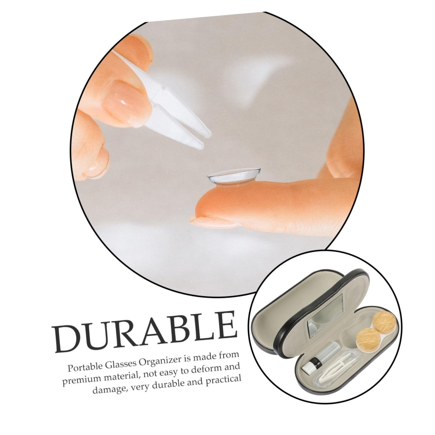 Anneome Custodia per Occhiali da Esterno Doppio Strato in Pu Pelle e Metallo, Organizer Portatile per Lenti Protezione Contro Danni, Set da 1 per Uso Multiuso Domestico