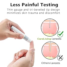 CareLiving Lancets for Diabetes Testing - 30 Gauge Diabetic Lancets for Blood Testing and Glucose Testing - Fits Most Lancing Devices - 310 Count (Colourful)