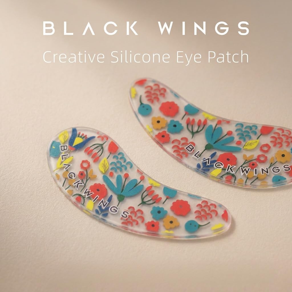 BlackWings Wearable Silicone Under Eye Pads, Reusable Decorative Eye Patches for Eye Beauty Care, Self-Adhesive Waterproof Eye Stickers for Workout, Swimming, Party, Selfie and Content Creation image 2