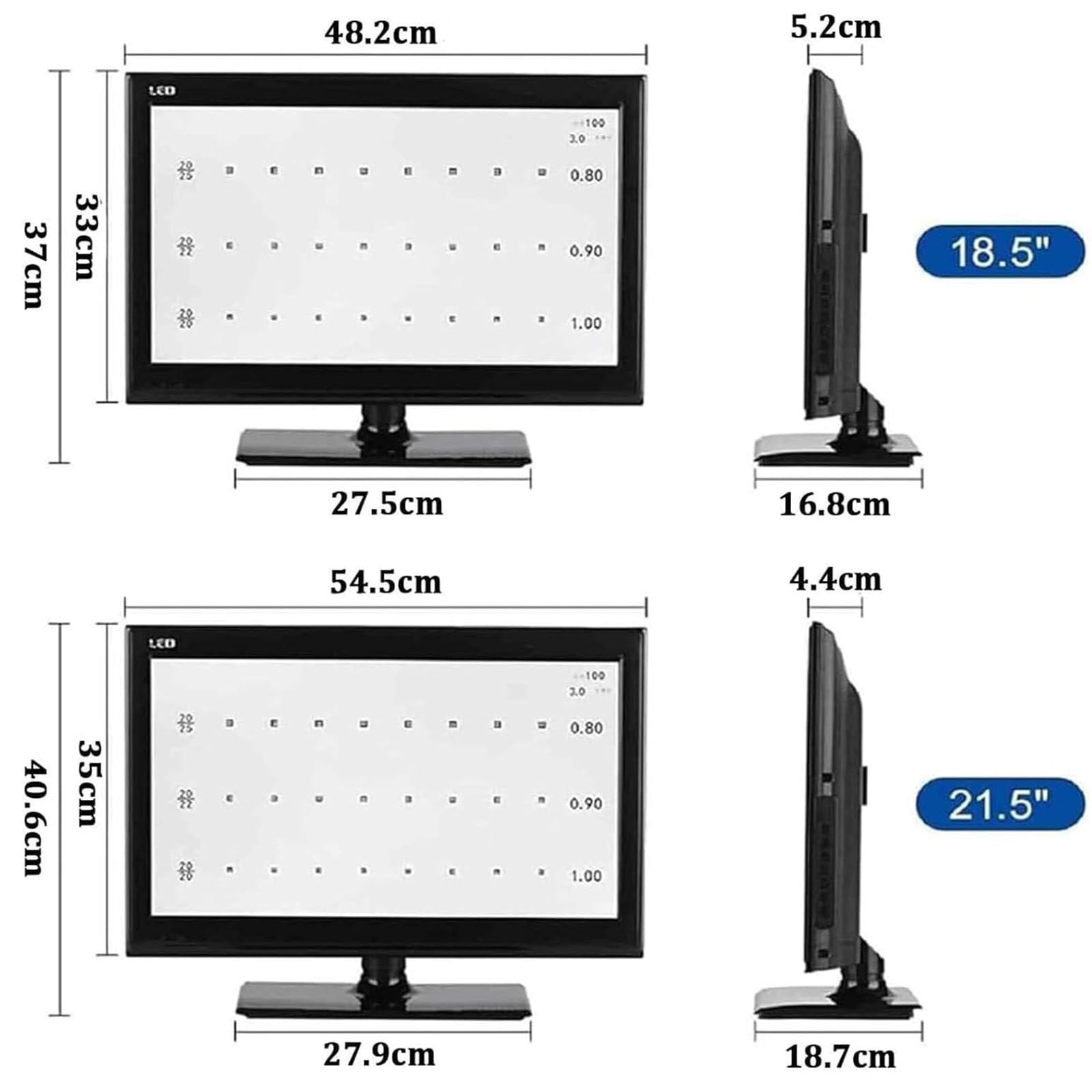 Digitale Sehschärfetafel,Sehschwäche Sehtesttafeln mit Fernbedienung,LCD Optische Augentafel Mehrere Sehziele,Optometrie für Augenuntersuchung Schule Krankenhaus,18.5in