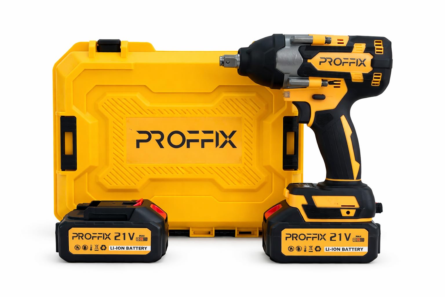 PROFFIX 21V 4Ah 350Nm high torque Brushless Cordless Imapact driver 2 Batteries Carry case Wrench set-image-3