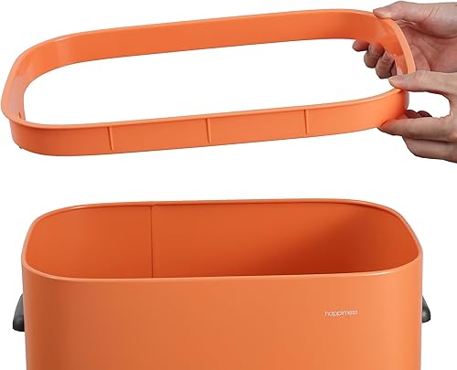 Miniatura 7 de happimess HPM1017K Tammi Kitchen - Bote de basura de metal delgado de 14.5 galones para el hogar, cocina, lavandería, oficina, dormitorio, baño,