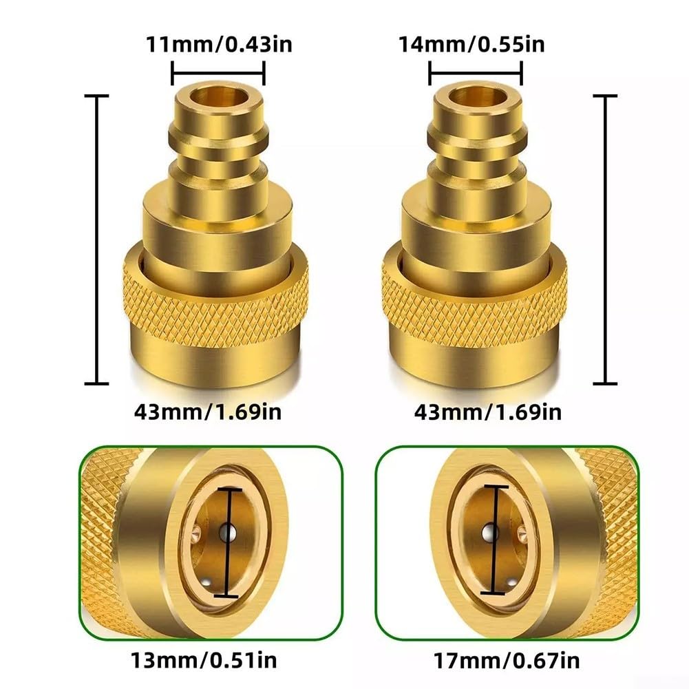 Kit De 2 Adaptateurs En Laiton R134A Vers R1234YF - Pour Climatisation Auto, Réglables Et Anti-fuite