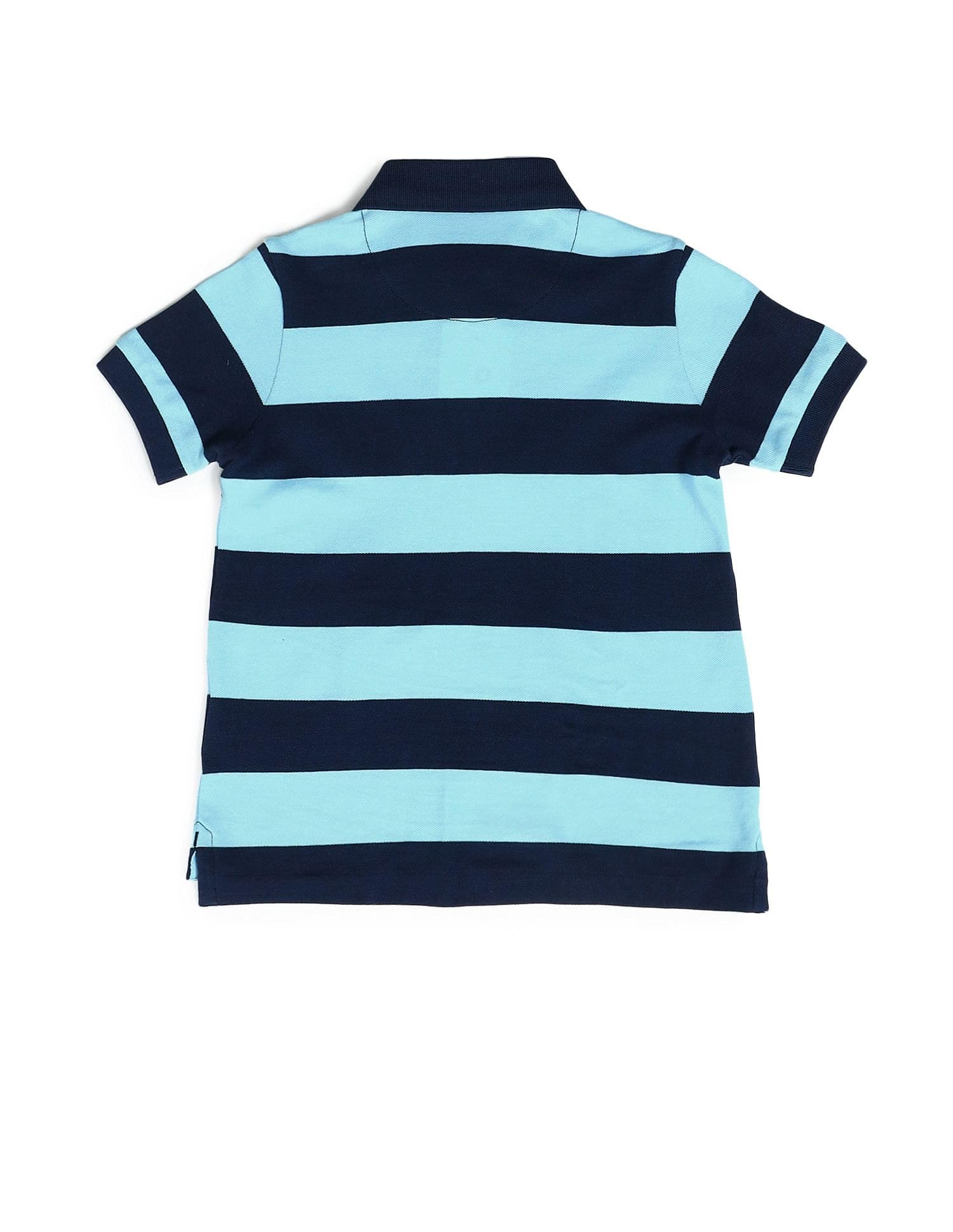 U.S. POLO ASSN. Boys 100% Cotton Pique Hs Stripe Polo T-Shirt (UKTSHON0315_LT. Blue_12T) 4