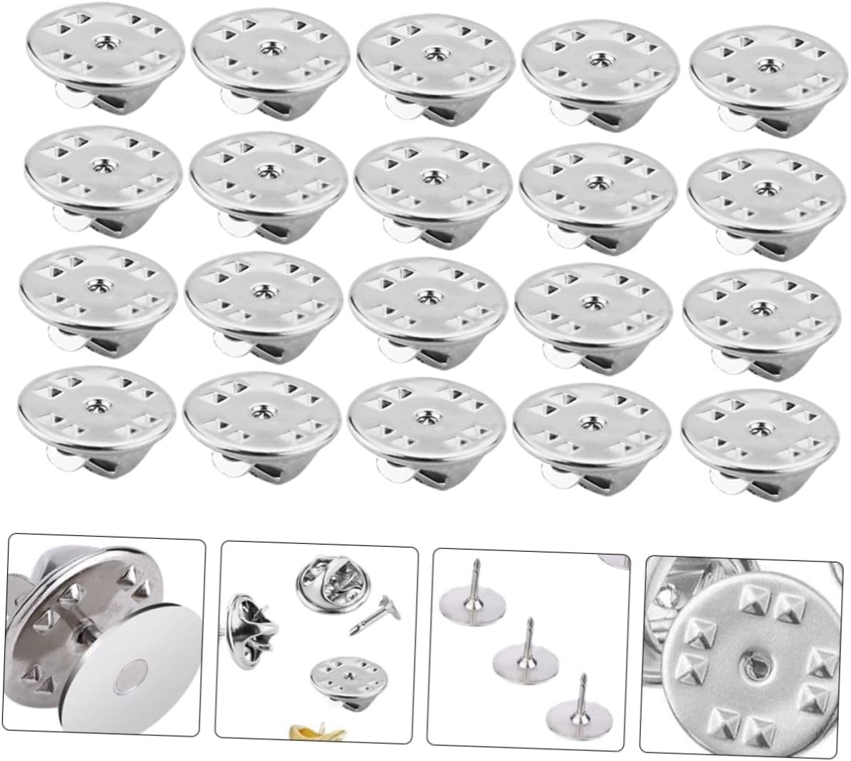 Ipetboom 150Pcs Silver Pin Backs Replacement Tie Tacks Pin Keepers for Lapel Jewelry Making DIY Craft Projects Material Professional Grip Home Supplies