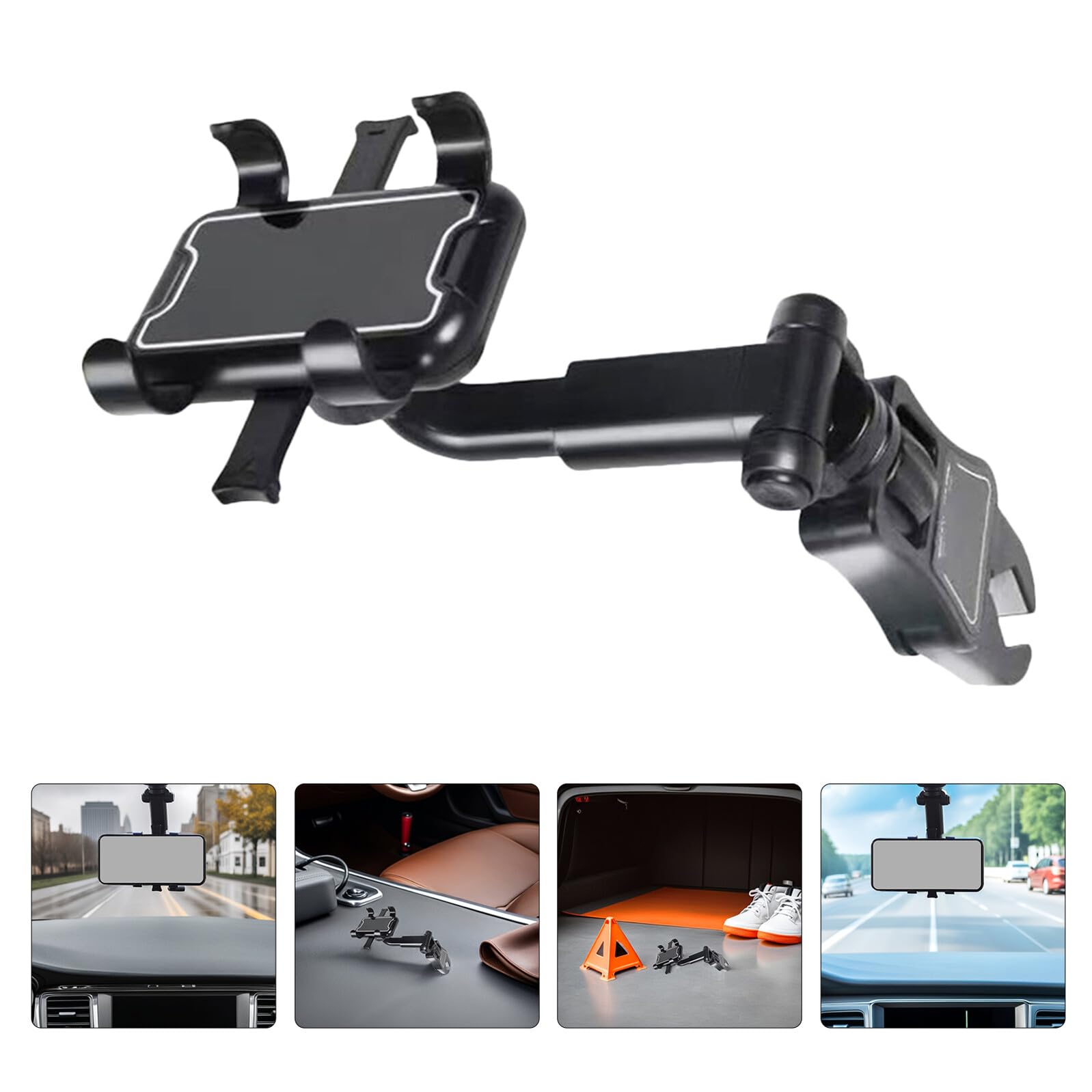 ABOOFAN Supporto per Telefono a Clip per Specchietto Retrovisore Auto 2 Pezzi Girevole a 360° Morsetto Stabile per Smartphone per Guida Sicura e Uso Multifunzione in Veicoli