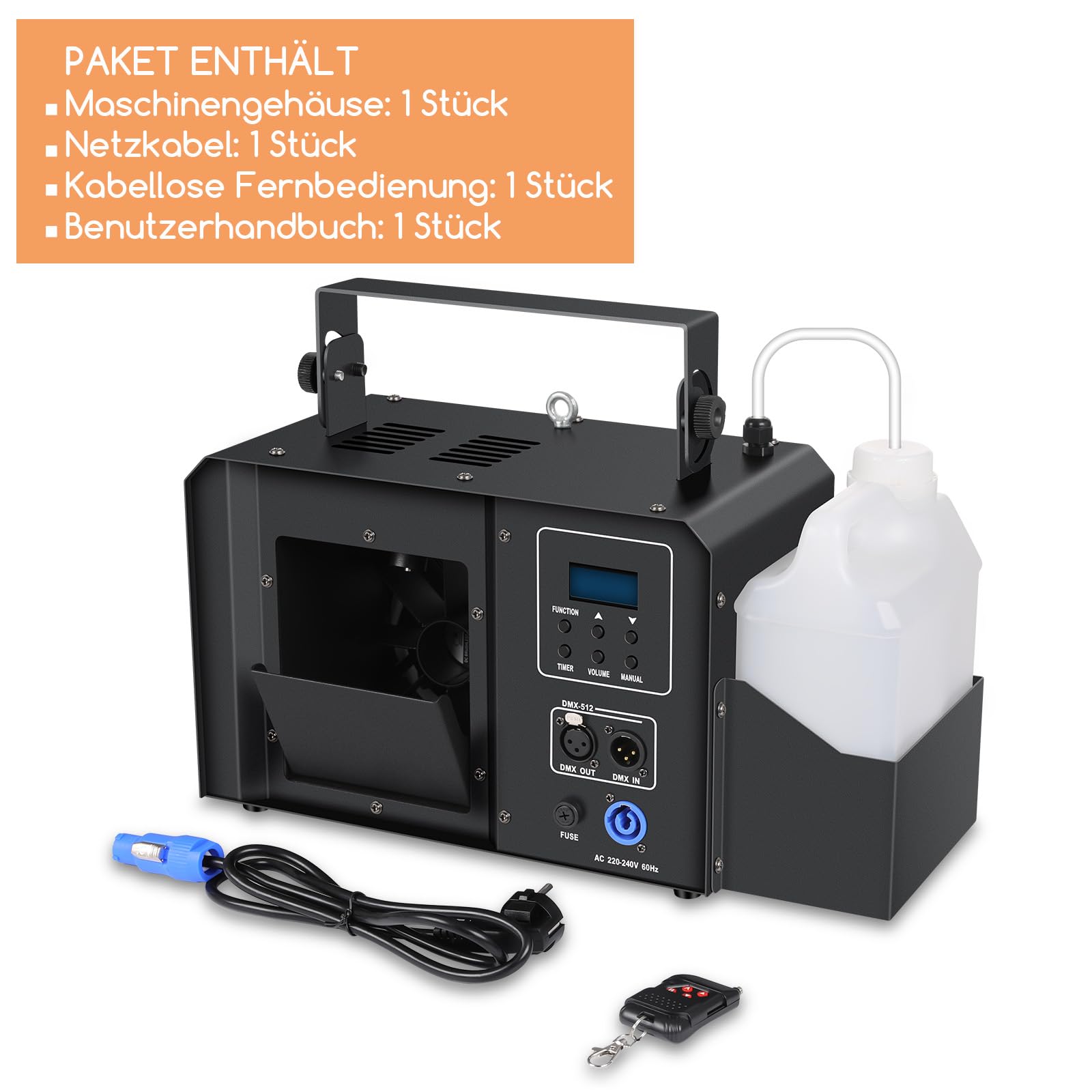 Telbum 700W Hazer Nebelmaschine mit Fernbedienung, Haze Effects Maschine, Dunstnebelmaschine, 2,1L Tankinhalt, DMX512, Timerfunktion, Fog Maschine für konstante Nebelerzeugung auf kleinen Bühnen, DJ
