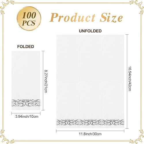 Miniatura 10 de Goodluck Paquete de 200 servilletas doradas desechables, servilletas decorativas como lino para cena, servilletas de fiesta suaves y absorbentes,