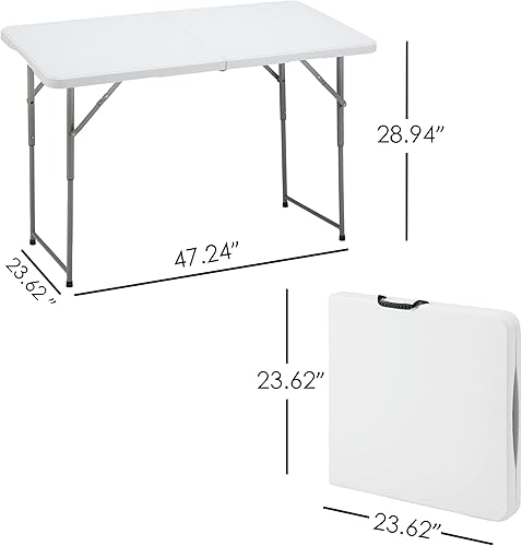 Miniatura 9 de EROMMY HDPE - Juego de mesa plegable de picnic con 4 sillas plegables juego de mesa de tarjetas de 4 pies portátil y ligero adecuado para camping