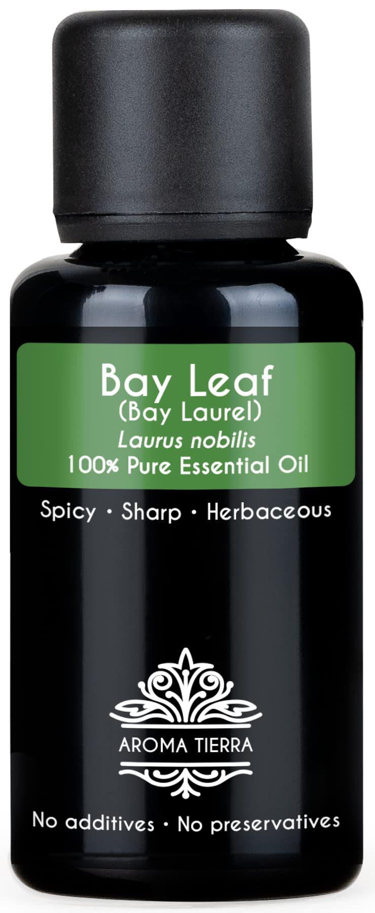 Aroma Tierra Bay Leaf Essential Oil (Bay Laurel) - 100% Pure, Natural, Therapeutic Grade – For Aromatherapy, Hair care, Wellness, Diffuser (30ml)