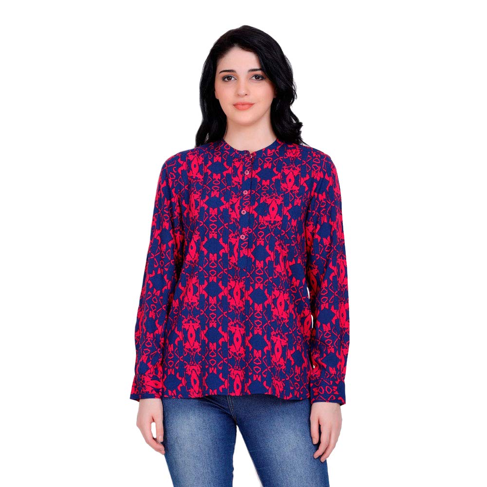 navyattaa Women's Blue Printed Modal Top-picture-28