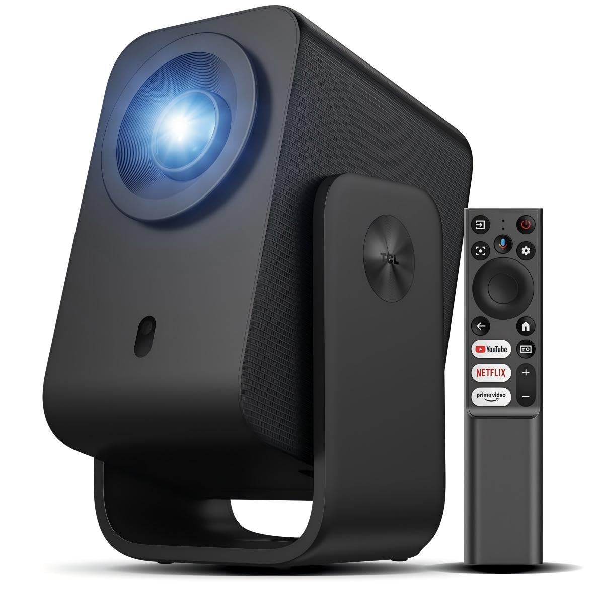 TCL C1 Proyector Portatil 4K Compatible, [GoogleTV/Netflix Intégrées] Mini Proyector Full HD, Auto Focus y 6D Keystone, Dolby 8W, WiFi, Bluetooth, Ajustable a 285° para Cine en Casa, Habitacion Global Recycled Standard Global Recycled Standard Global Recycled Standard
