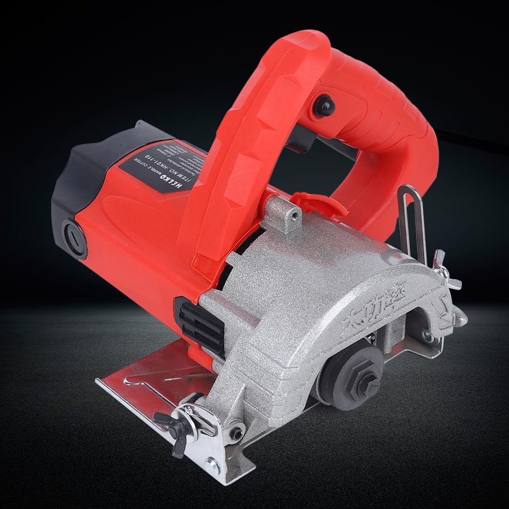Sega per calcestruzzo, tagliapiastrelle, sega per pietra, 1,58 KW, per legno e pietra con lama da 110 mm, profondità di taglio 0-34 mm, angolo di inclinazione 0-45°, taglio piastrelle e legno