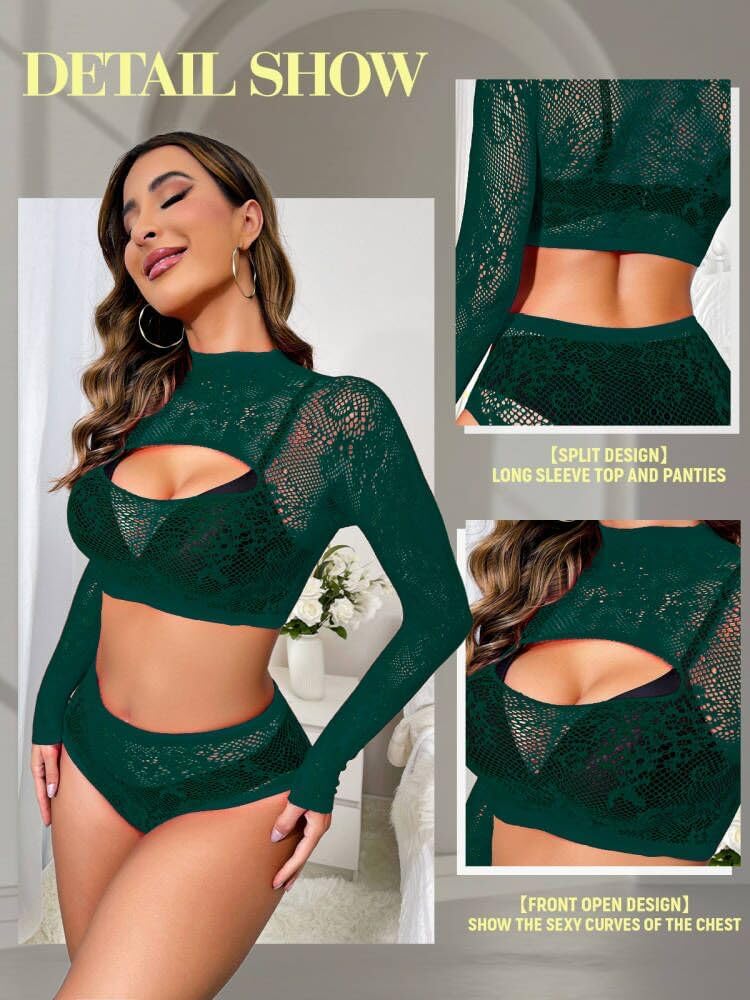Buitifo レディース ランジェリーセット フィッシュネット ベビードール ボディスーツ セクシー ナイトウェア
