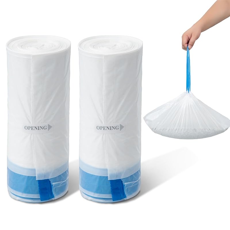 Sacos para Caixa de Areia de Gatos com Cordão Coziley, Plástico HDPE, Compatíveis com G1, E2 e Caixas Autolimpantes Pequenas, Pacote com 40