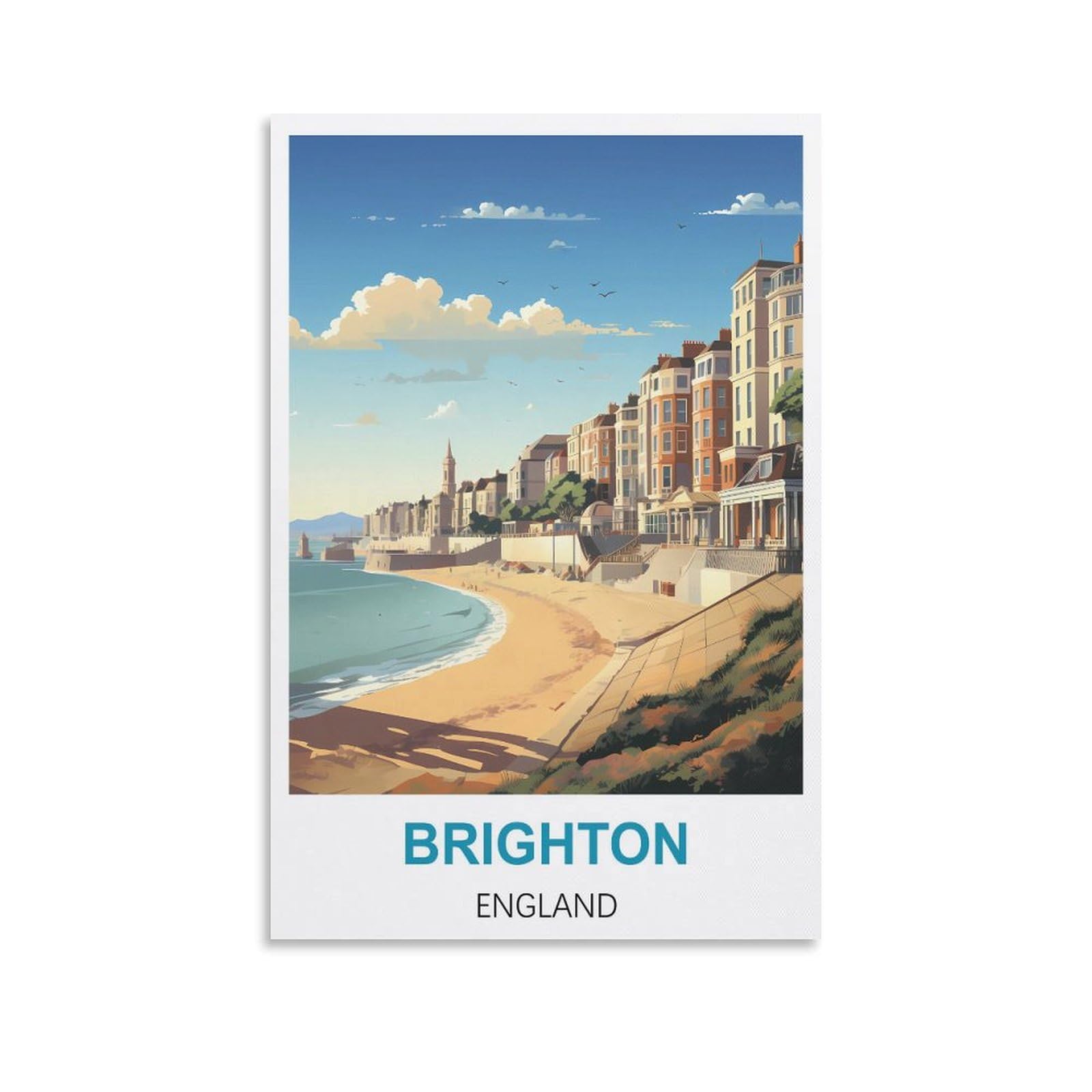 EZMLFA DIY Diamond Painting,Brighton Englands 5D Landscape Diamond Painting Kits for Adult, Gem Art Crystal Art Kits for Adults, for Home Wall 40x40cm
