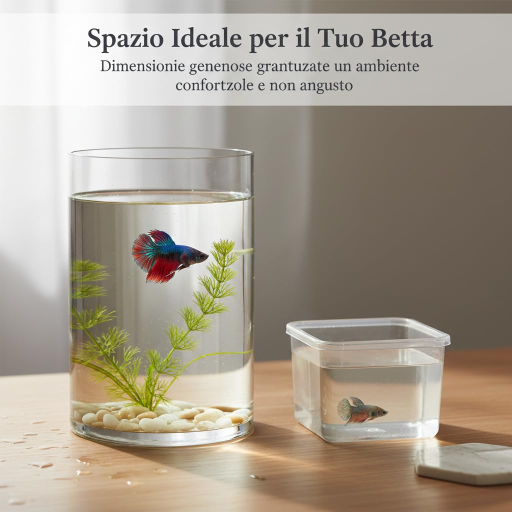Acquario in Vetro Cilindrico Trasparente Spesso Resistente Ermetico Facile da Manutenere per Pesci E Piante in Soggiorno Ufficio Adatto per, Diametro 15 cm, Altezza 60 cm
