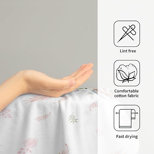 Vista 245 de Giwawa Juego de 2 toallas de mano de hojas marrones, toallas de baño bohemias suaves y delgadas, altamente absorbentes, decorativas, para cocina