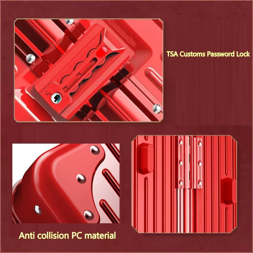 Suitcase Large Luggage 4 Wheels Lightweight Zipperless Hardshell Lightweight Luggage Sets 2 Piece,Red,26in