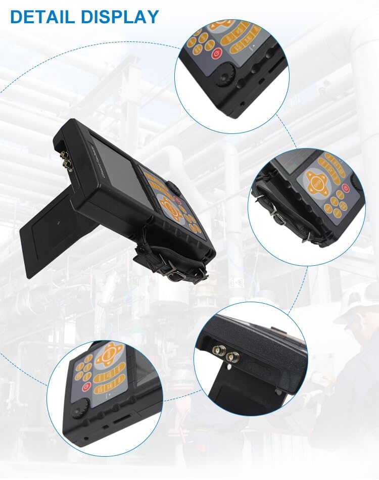 JUT800 Digital Ultrasonic Flaw Detector - Measuring Range 0-10000mm, 10 Hour Battery, 500 Channels - for Industrial, Manufacturing and Maintenance Applications and More