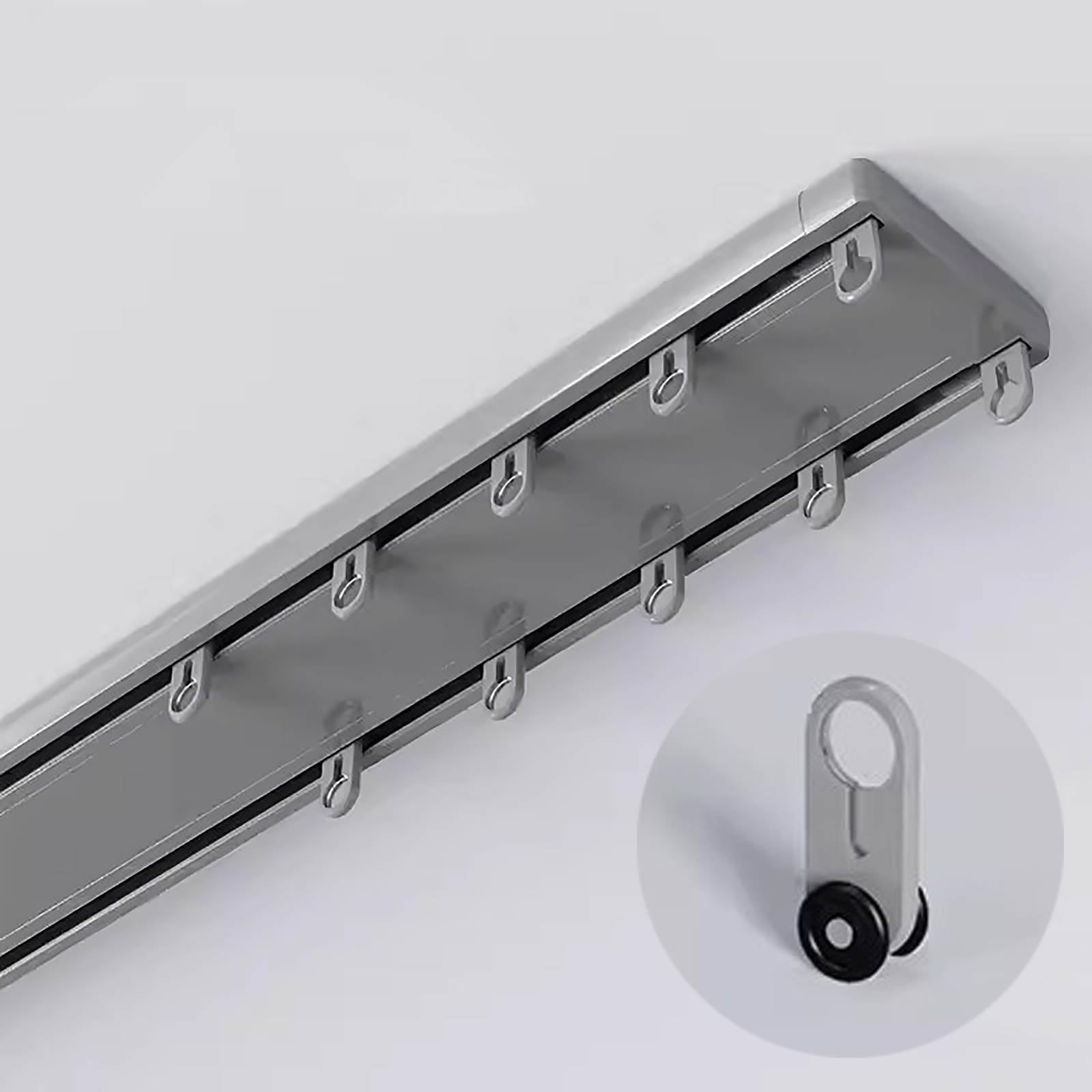 Wytrzymały regulowany system szyn do zasłon sufitowych, podwójne drążki do draperii 10-80 m z klipsami, solidna metalowa konstrukcja zapewniająca płynne przesuwanie (3,5 m)