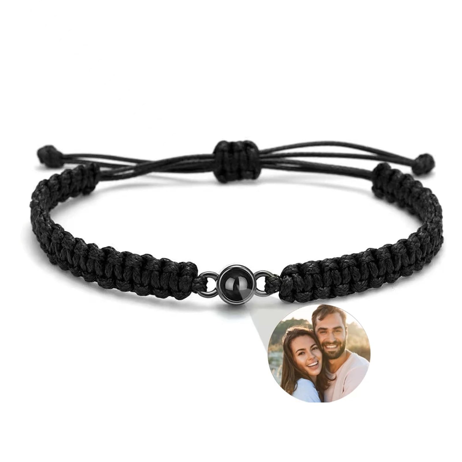 gume Pulsera trenzada de proyección personalizada para hombre y mujer, pulsera con foto personalizada,pulsera foto personalizada
