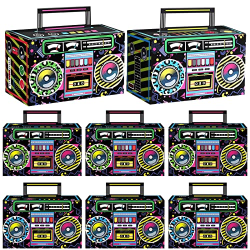 8 Pieces 80s Party Favor Boxes, Novelty Boom Box Favors Gift TreatÂ GoodieÂ CandyÂ Paper Boxes 80s Retro Radio Decorations Table Centerpieces for 1980s Theme Hip Hop Music Birthday Party Supplies