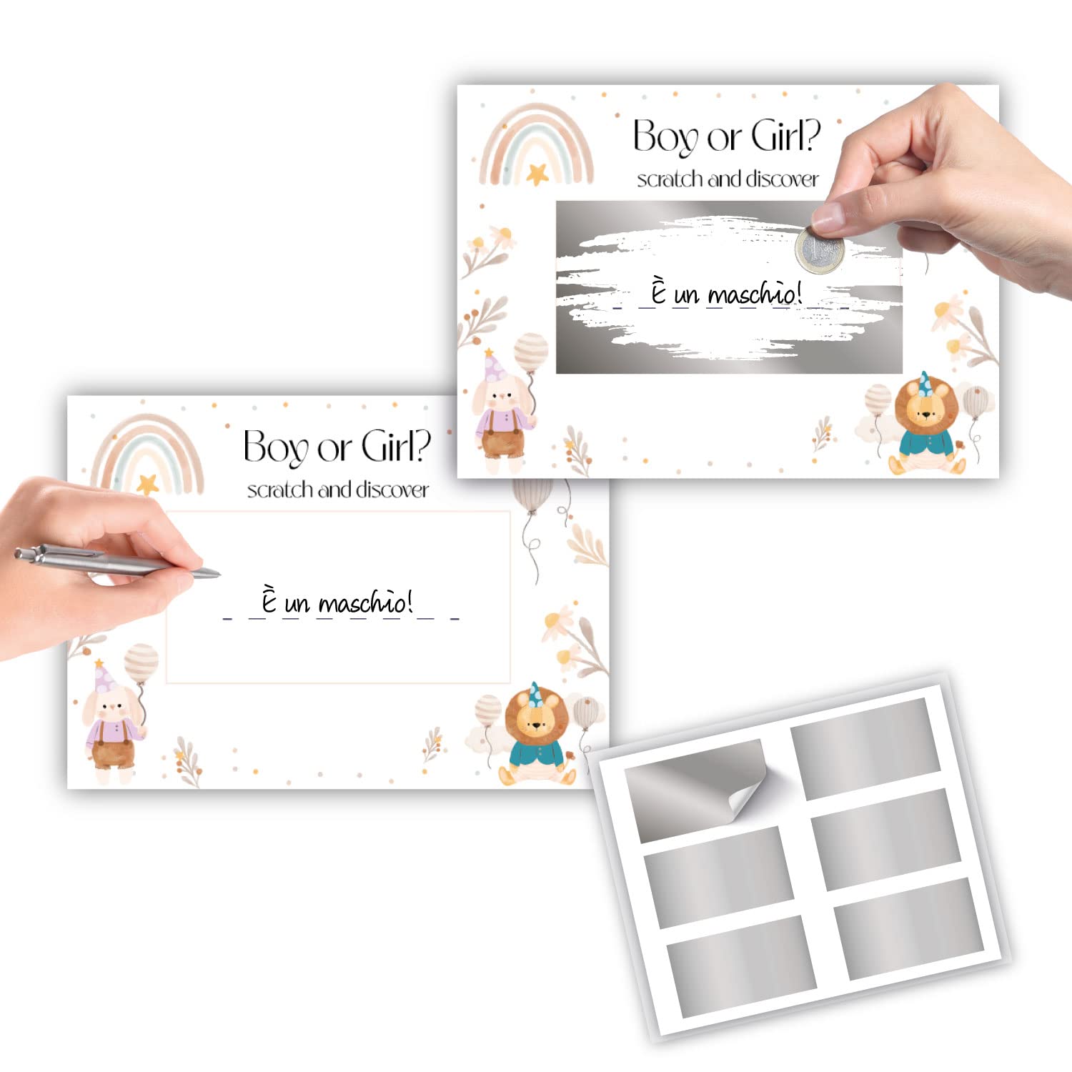 Scratch Lover Personalized Scratch Cards – Babyshower, Boy or Girl? – 12 Scratch and Discover Gift Idea for Future Parents - Scratch Cards