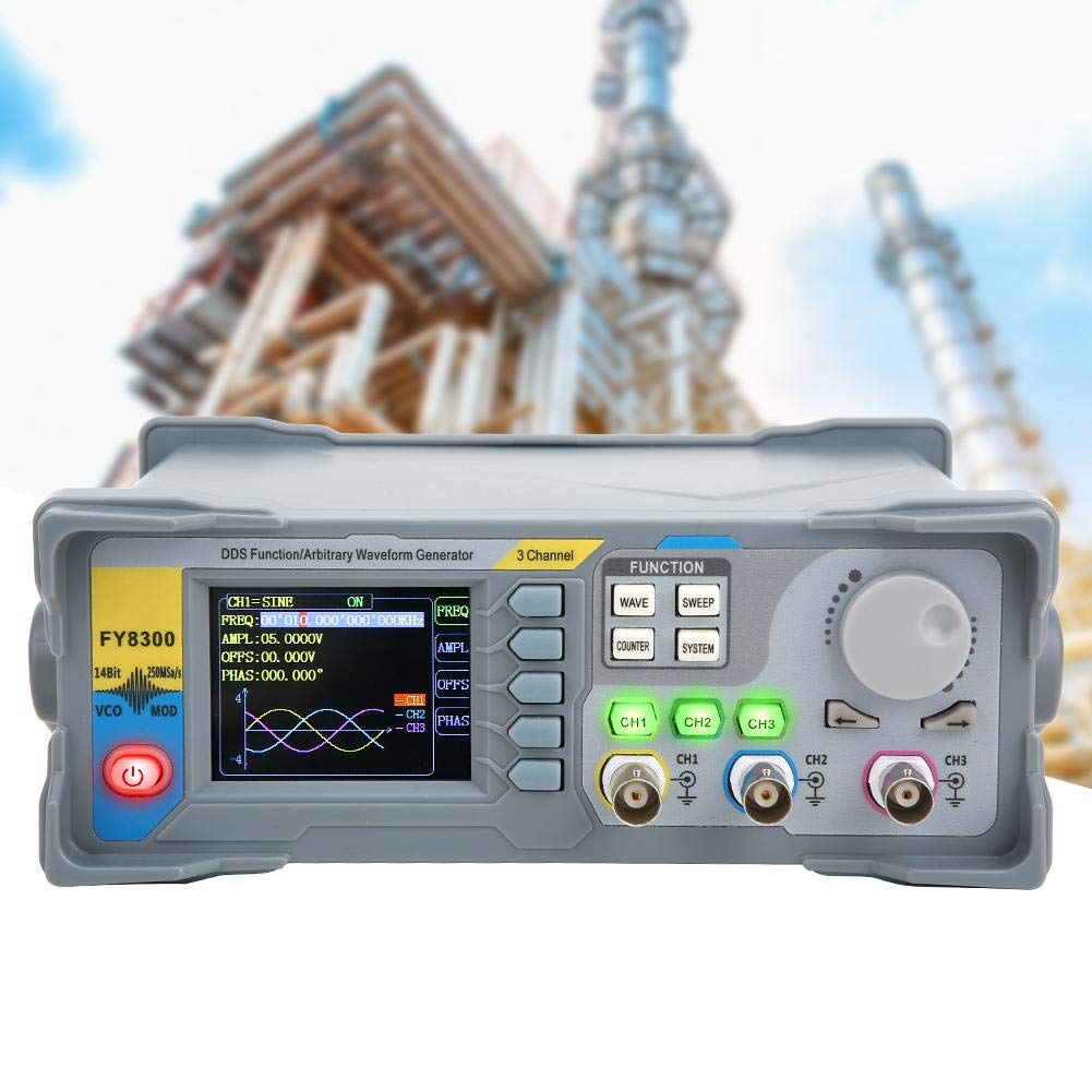 FY8300 Signalgenerator Frequenzgenerator 3 Kanal Funktionsgenerator 30 MHz 250 MSa/s 14 Bit Arbitrary Waveform 4 Kanal TTL Pegelausgang(FY8300-30M EU Plug 100-240V)