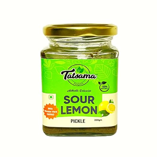 Tatsama | Sour Lemon Pickle 220g | Kala Nimbu Achaar | With Harad