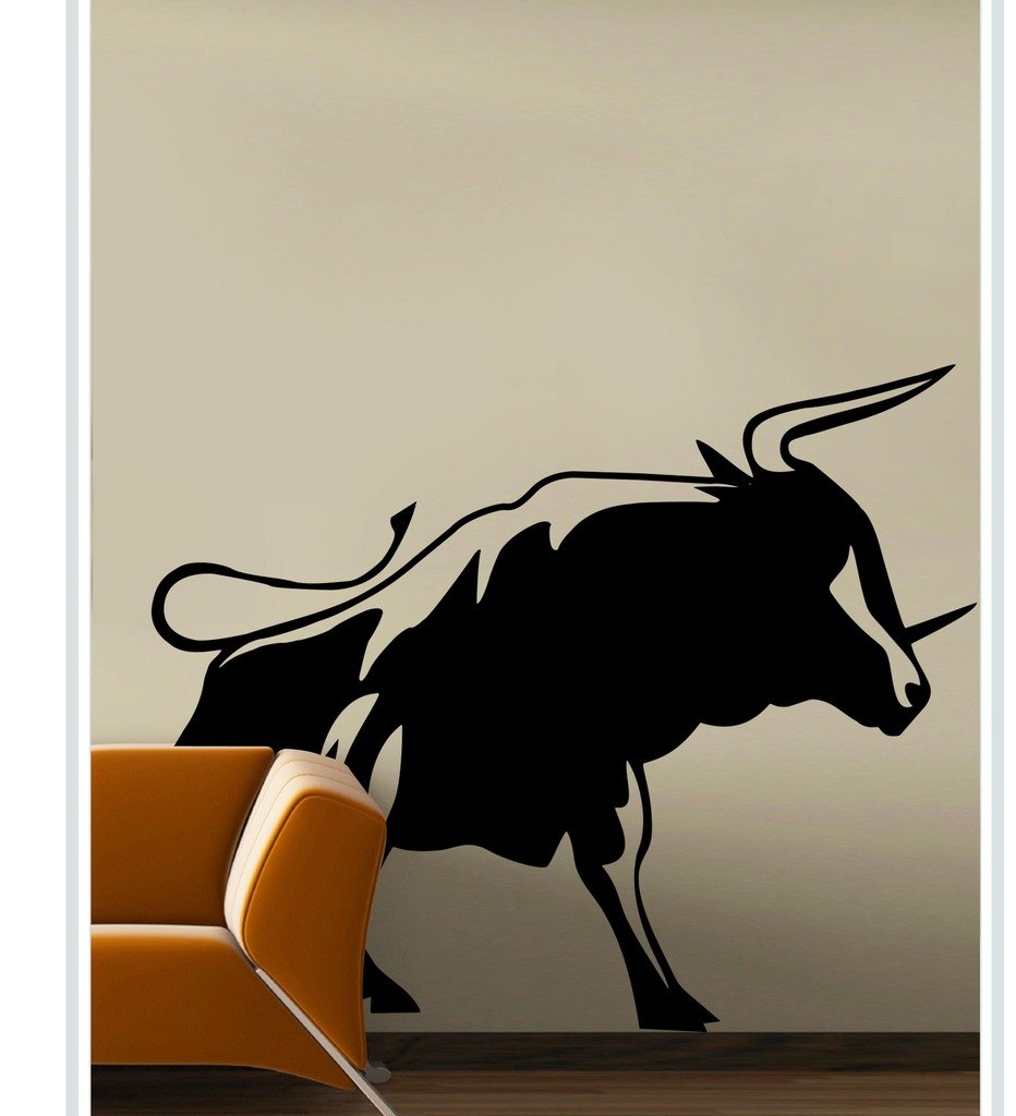 DECOR Kafe Home Decor Decal Style Bull Wall Sticker, Wall Sticker for Bedroom, Wall Art, Wall Poster (PVC Vinyl, 71 X 55 CM) (B011R8HWKO) Amazon Price History, Amazon Price Tracker
