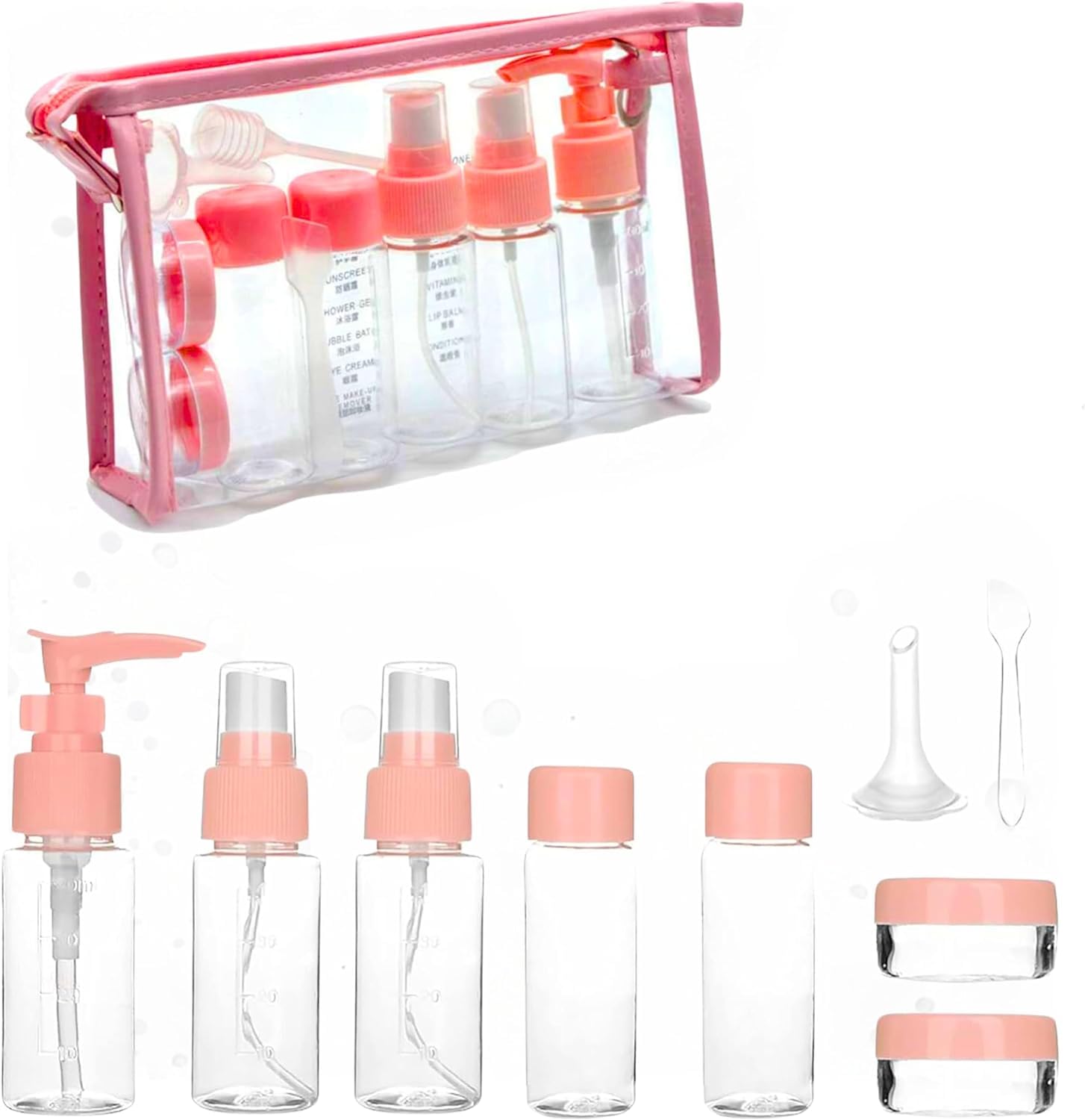 "Ultimate 11-Piece Travel Bottle Set: Compact Toiletries & Toilet Accessories – Travel Size Shampoo, Conditioner & More for On-the-Go Grooming"
