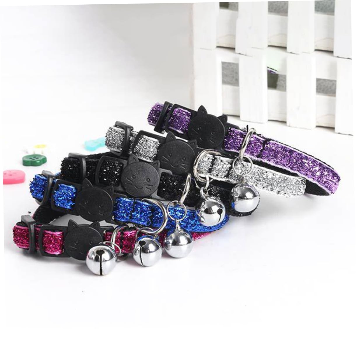 FRCOLOR 15stücke Verstellbare Nylon Katzenhalsbänder Mit Sicherheitsverschluss Und Glöckchen Schnelles Ausziehen Für Katzen Hunde Und Kleine Tiere Farben