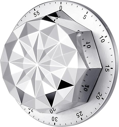 Miniatura 2 de Guiqulai Temporizador de cocina, temporizador mecánico de acero inoxidable, temporizador de cocina magnético con temporizadores de alarma para