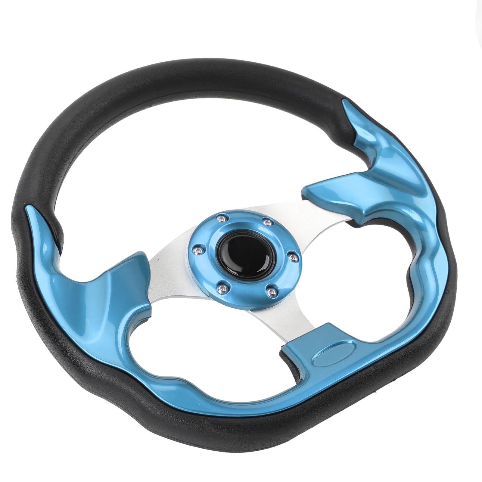 Greensen Kierownica Samochodowa 13 Cali PU z aluminiową ą w Stylu (BLUE)