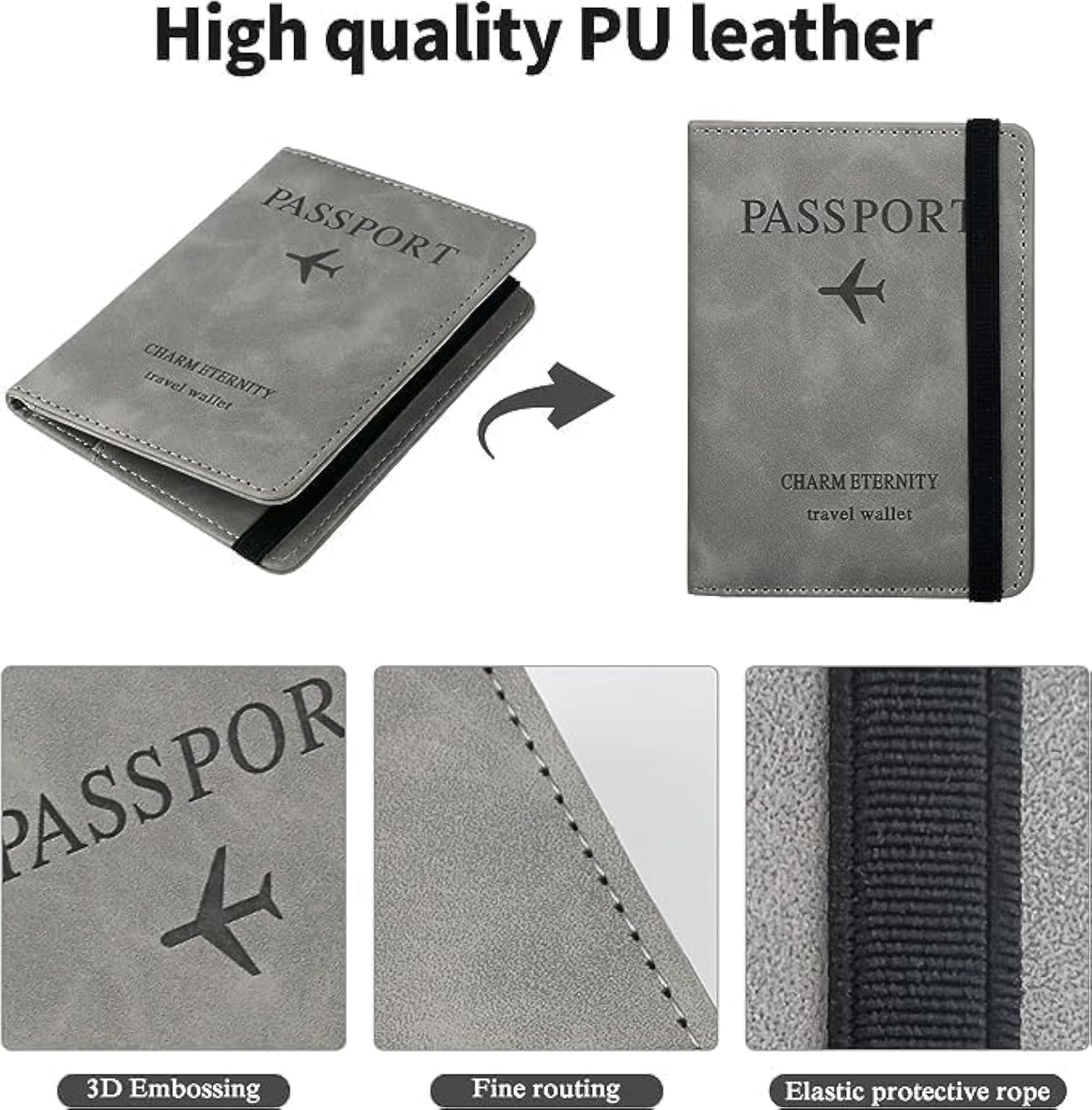 RFID Blocking PU Leather Travel Document Holder