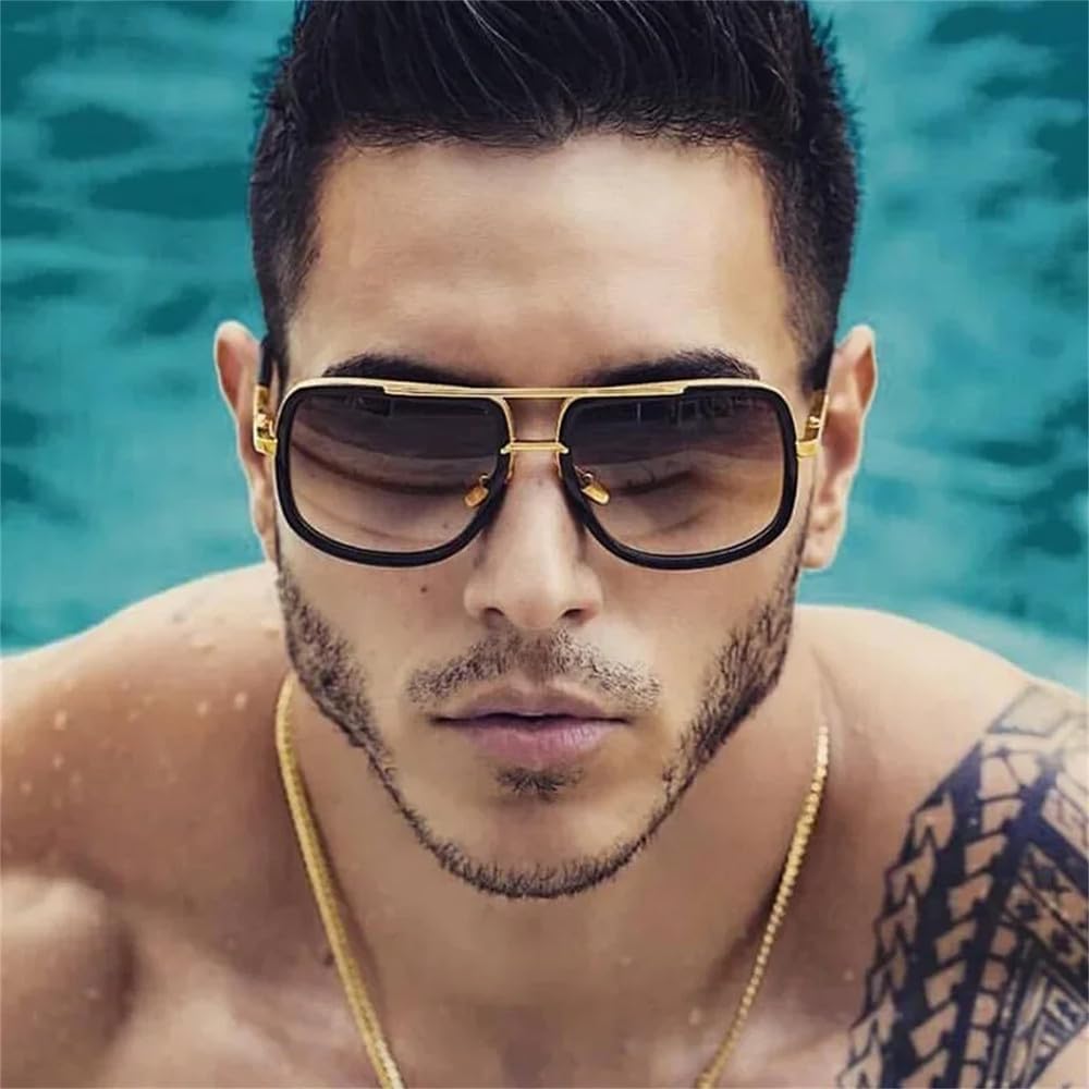 Big Frame Sunglasses Men Metal Sun Glasses Women Retro Sun Glasses Vintage