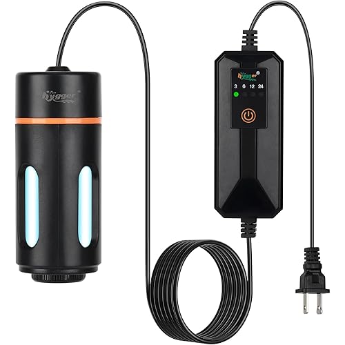 hygger Aquarium U-V Light with Timer, 360° Protective Shield Clean Light for Green Water and Algae Clean, Mini Algae Control Lamp for Freshwater and Saltwater Tank (5W for 13-40 Gallon)